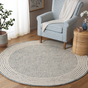 Safavieh Ebony Luxurious Hand-tufted Area Rug In Elegant Ivory And Beige For Timeless Living Room Style Blue ,Ivory Wool And Cotton Ebn425m-6sq