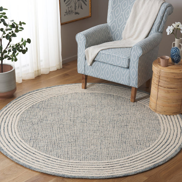 Safavieh Ebony Luxurious Hand-tufted Area Rug In Elegant Ivory And Beige For Timeless Living Room Style Blue ,Ivory Wool And Cotton Ebn425m-6sq