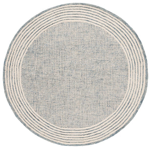 Safavieh Ebony Hand-Tufted Blue And Ivory 8X10 Wool-Cotton Rug — Scandinavian Texture, Durable Comfort 6'-0" x 8'-0" EBN425M-68OV