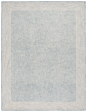 Safavieh Ebony Hand-Tufted Blue And Ivory Wool-Cotton Rug 8X10 Scandinavian Style Plush Low-Profile Design 4'-0" x 4'-0" EBN425M-4R