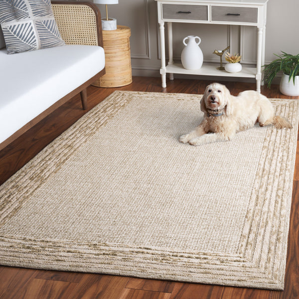 Safavieh Ebony Luxurious Hand-tufted Area Rug In Elegant Ivory And Beige For Timeless Living Room Style Light Green ,Beige Wool And Cotton Ebn425y-6r