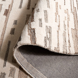 Safavieh Ebony 501 Hand Tufted Modern Rug Ivory / Grey 5' x 8'