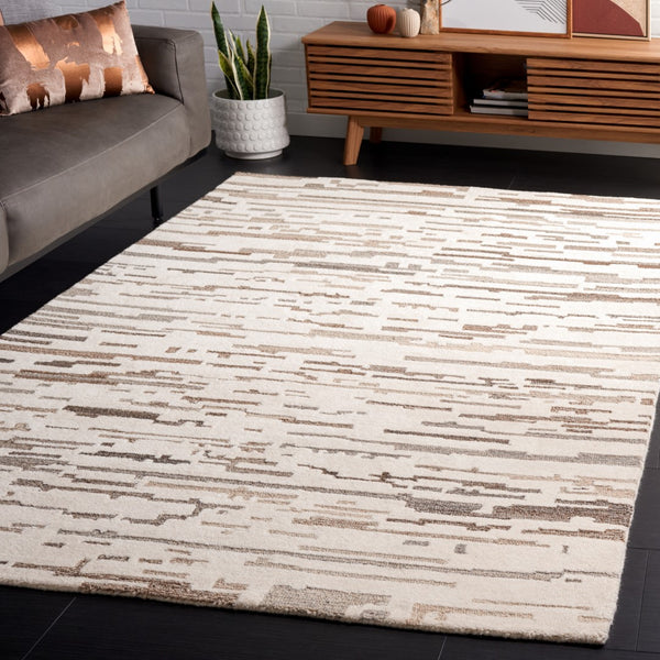 Safavieh Ebony 501 Hand Tufted Modern Rug Ivory / Grey 5' x 8'