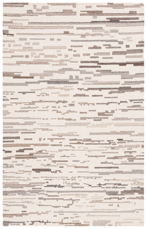 Safavieh Ebony 501 Hand Tufted Modern Rug Ivory / Grey 5' x 8'