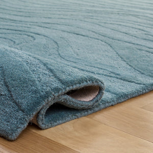 Safavieh Ebony Hand-Tufted Blue Runner Rug — Wool-Viscose Blend, Low Pile, Durable Elegance For Hallways 2'-3" x 8'-0" EBN506M-28