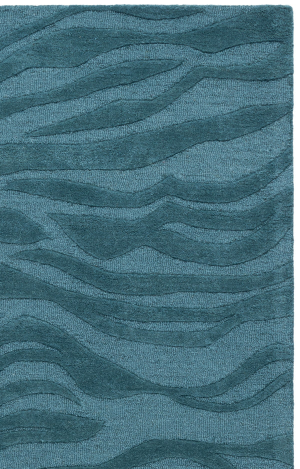 Safavieh Ebony Hand-Tufted Blue Runner Rug — Wool-Viscose Blend, Low Pile, Durable Elegance For Hallways 2'-3" x 8'-0" EBN506M-28