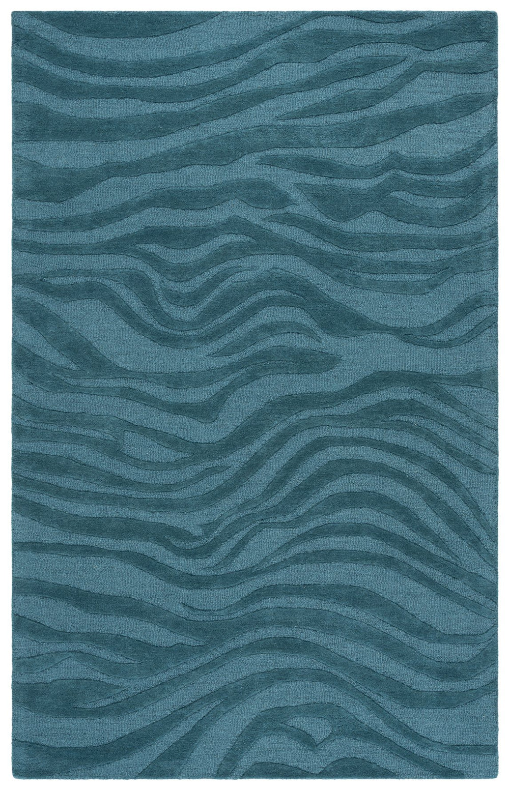 Safavieh Ebony Luxurious Blue Hand-Tufted Wool-Viscose Rug For Living Room Bedroom Office — Elegant Calm Design 8'-0" x 10'-0" EBN506M-8
