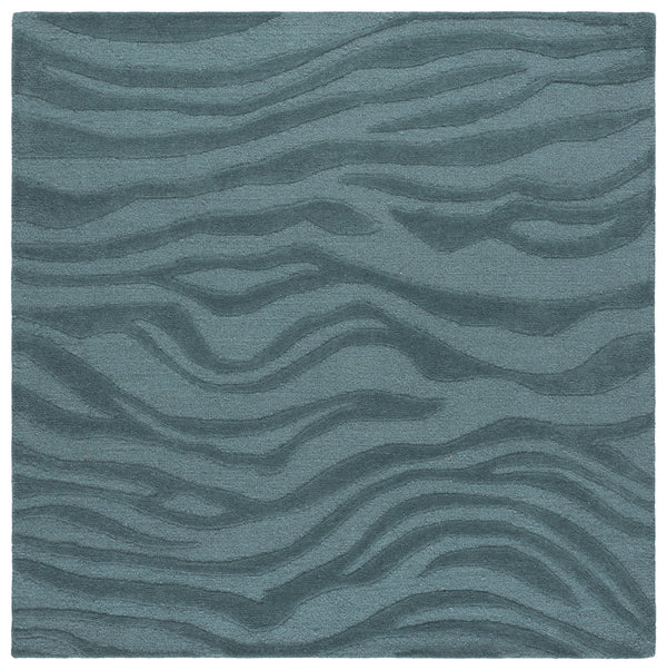Safavieh Ebony Hand-Tufted Blue Wool-Viscose Area Rug — Low Profile, Soft Durable Pile For Modern Homes 5'-0" x 8'-0" EBN506M-5