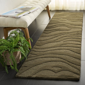 Safavieh Ebony Hand-Tufted Green Area Rug — Wool-Viscose Blend, Low Pile, Subtle Sheen For Modern Homes 6'-0" x 6'-0" EBN506Y-6SQ