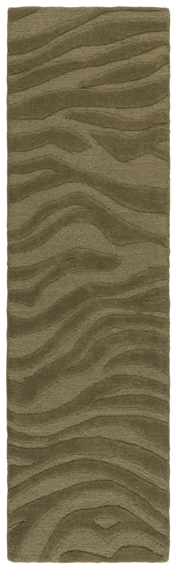 Safavieh Ebony Hand-Tufted Green Wool-Viscose Runner — Low Pile, Soft Sheen, Durable Hallway Accent Rug 2'-3" x 8'-0" EBN506Y-28