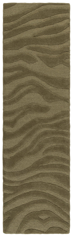 Safavieh Ebony Hand-Tufted Green Wool-Viscose Rug — 3/8" Low Pile Artisanal Texture For Living Rooms 6'-0" x 9'-0" EBN506Y-6