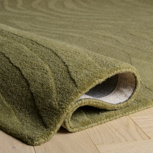 Safavieh Ebony Hand-Tufted Green Area Rug — Wool-Viscose Blend, Low Pile, Subtle Sheen For Modern Homes 6'-0" x 6'-0" EBN506Y-6SQ