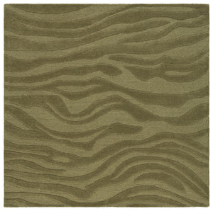 Safavieh Ebony Hand-Tufted Green Wool-Viscose Rug — 3/8" Low Pile Artisanal Texture For Living Rooms 6'-0" x 9'-0" EBN506Y-6