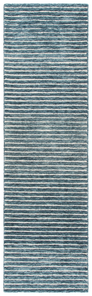 Safavieh Ebony Hand-Tufted Blue Wool Rug 8X10 — Minimalist Luxury, Low Pile Comfort, Durable Artisanal Style 9'-0" x 12'-0" EBN507M-9