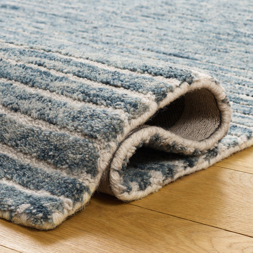 Safavieh Ebony Hand-Tufted Wool Rug In Serene Blue — Low-Profile, Durable Luxury For Living Rooms & Beds 5'-0" x 8'-0" EBN507M-5