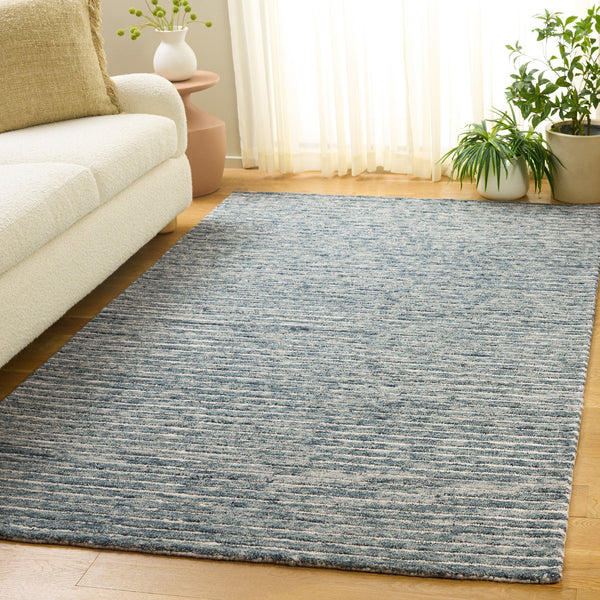 Safavieh Ebony Hand-Tufted Wool Rug In Serene Blue — Low-Profile, Durable Luxury For Living Rooms & Beds 5'-0" x 8'-0" EBN507M-5