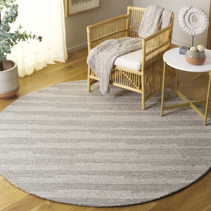 Safavieh Ebony Hand Tufted Area Rug - Luxurious Runner For Hallways, Crafted In India With Premium Materials Grey ,Ivory 80% Wool % 20% Cotton Ebn526f-6r