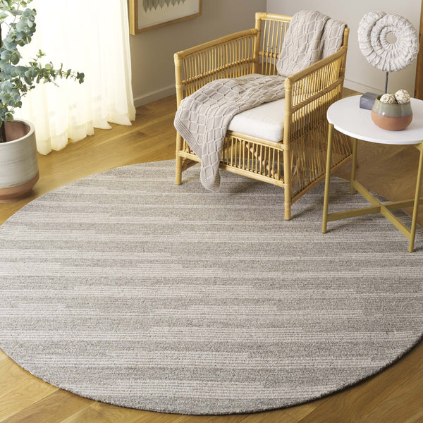 Safavieh Ebony Hand Tufted Area Rug - Luxurious Runner For Hallways, Crafted In India With Premium Materials Grey ,Ivory 80% Wool % 20% Cotton Ebn526f-6r