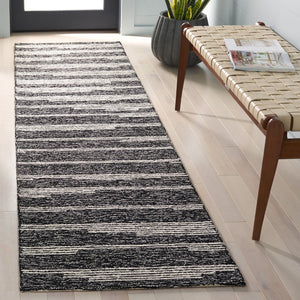 Safavieh Ebony Hand Tufted Area Rug - Luxurious Runner For Hallways, Crafted In India With Premium Materials Black ,Ivory 80% Wool % 20% Cotton Ebn526z-29