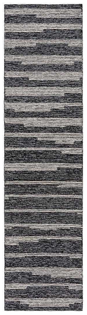 Safavieh Ebony Hand Tufted Area Rug - Luxurious Runner For Hallways, Crafted In India With Premium Materials Black ,Ivory 80% Wool % 20% Cotton Ebn526z-29