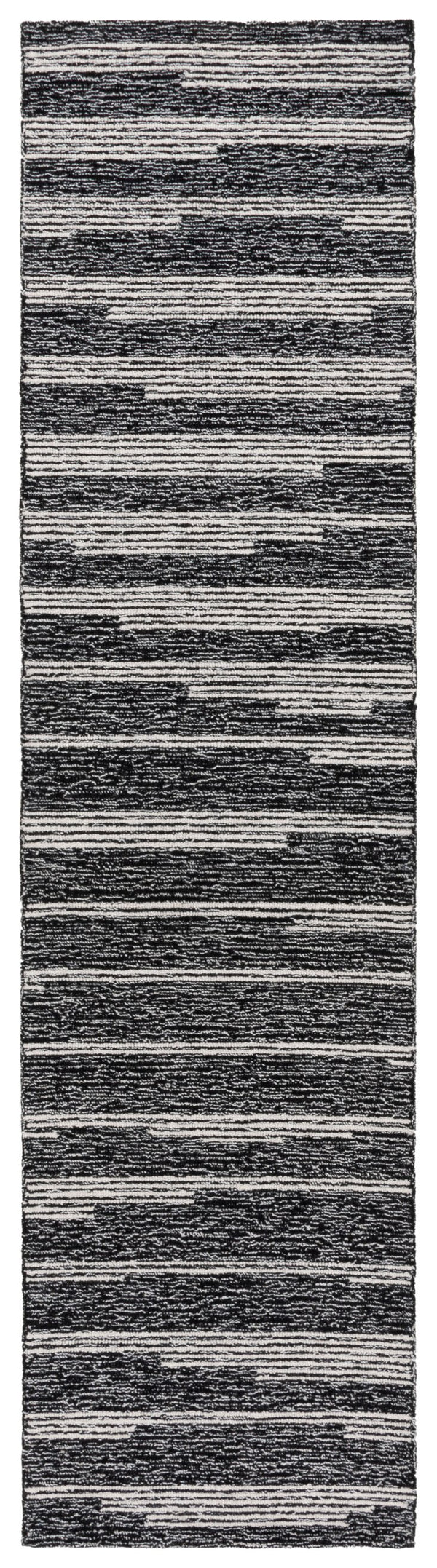 Safavieh Ebony Hand Tufted Area Rug - Luxurious Runner For Hallways, Crafted In India With Premium Materials Black ,Ivory 80% Wool % 20% Cotton Ebn526z-29