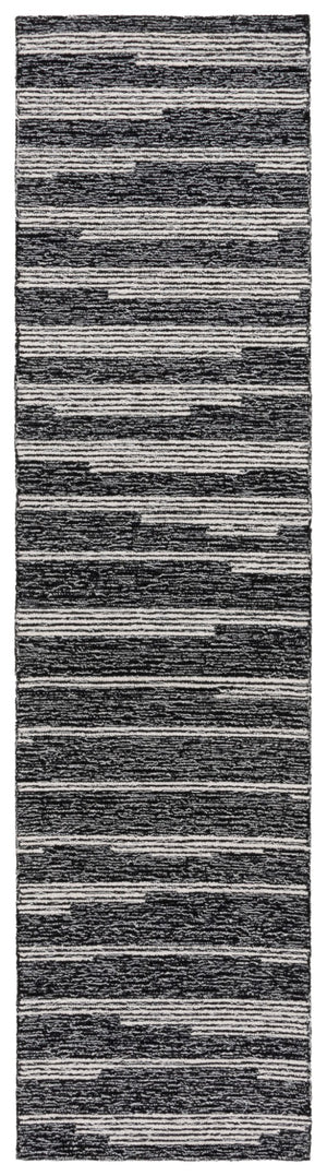 Safavieh Ebony Hand-tufted Area Rug - Luxurious Wool Blend With Striped Design For Timeless Home Elegance Black ,Ivory 80% Wool % 20% Cotton Ebn526z-6