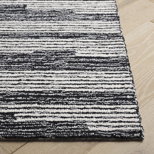 Safavieh Ebony Hand Tufted Area Rug - Luxurious Runner For Hallways, Crafted In India With Premium Materials Black ,Ivory 80% Wool % 20% Cotton Ebn526z-5