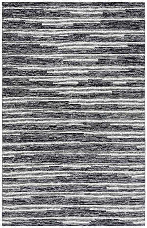 Safavieh Ebony Hand Tufted Area Rug - Luxurious Runner For Hallways, Crafted In India With Premium Materials Black ,Ivory 80% Wool % 20% Cotton Ebn526z-5