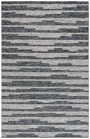 Safavieh Ebony Hand-tufted Area Rug - Luxurious Wool Blend With Striped Design For Timeless Home Elegance Black ,Ivory 80% Wool % 20% Cotton Ebn526z-6
