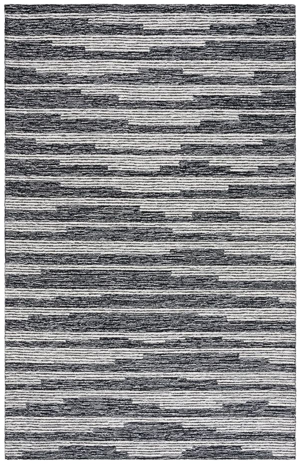 Safavieh Ebony Hand-tufted Area Rug - Luxurious Wool Blend With Striped Design For Timeless Home Elegance Black ,Ivory 80% Wool % 20% Cotton Ebn526z-6