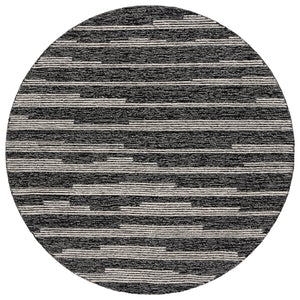 Safavieh Ebony Hand Tufted Area Rug - Luxurious Runner For Hallways, Crafted In India With Premium Materials Black ,Ivory 80% Wool % 20% Cotton Ebn526z-6r