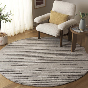 Safavieh Ebony Hand-tufted Runner Rug - Luxurious Gray And Black Design For Stylish Hallways And Spaces Grey ,Black 80% Wool % 20% Cotton Ebn527f-6r