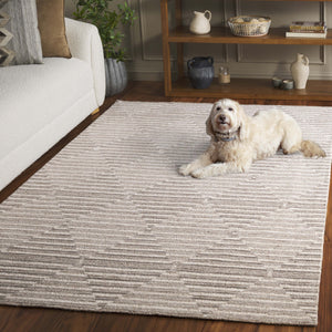 Safavieh Ebony Hand-tufted Runner Rug - Elegant Wool & Cotton Blend With Striped Motifs For Timeless Style Beige ,Ivory 80% Wool % 20% Cotton Ebn528b-5