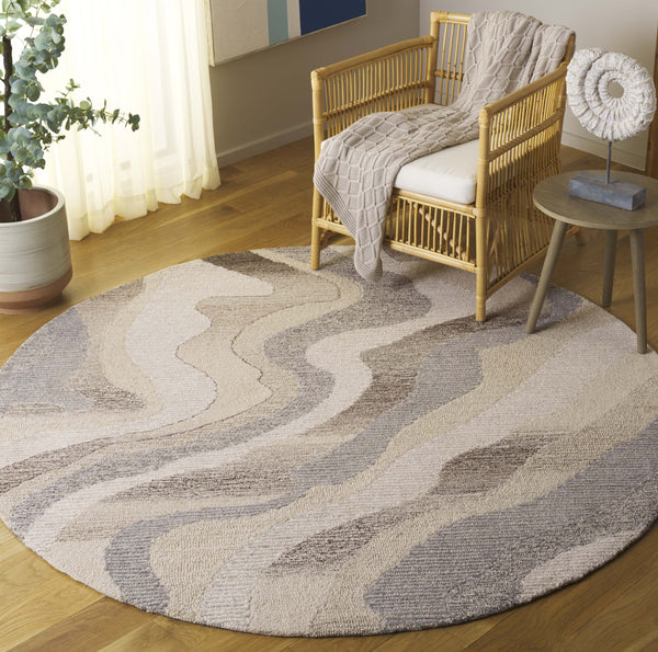 Safavieh Ebony Hand-tufted Runner Rug - Luxurious Wool Blend With Serene Organic Patterns For Elegant Spaces Beige ,Ivory 80% Wool % 20% Cotton Ebn529b-6r