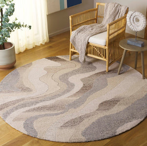 Safavieh Ebony Handcrafted Area Rug - Elegant Wool Blend With Organic Patterns For Luxurious Home Décor Beige ,Ivory 80% Wool % 20% Cotton Ebn529b-6