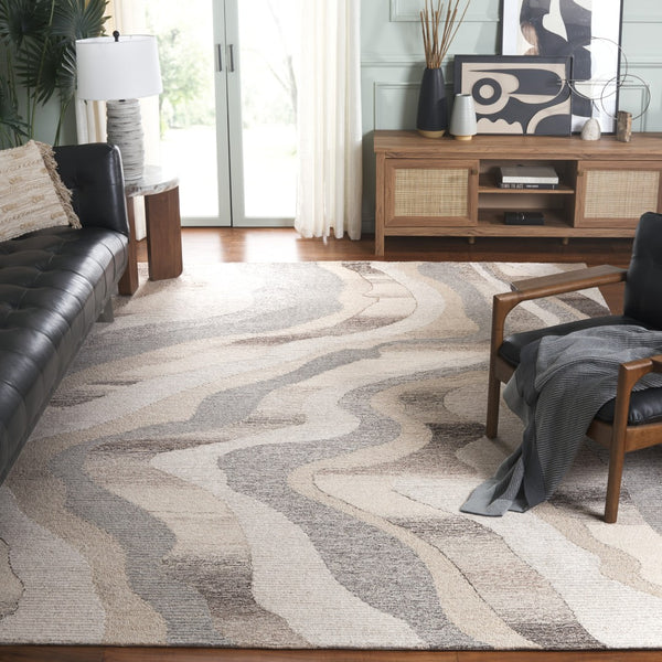 Safavieh Ebony Handcrafted Area Rug - Elegant Wool Blend With Organic Patterns For Luxurious Home Décor Beige ,Ivory 80% Wool % 20% Cotton Ebn529b-6