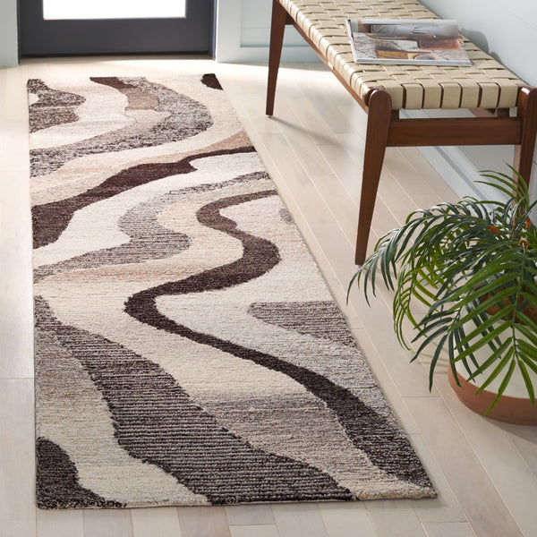 Safavieh Ebony Handcrafted Area Rug - Elegant Wool Blend With Organic Patterns For Luxurious Home Décor Grey ,Ivory 80% Wool % 20% Cotton Ebn529f-9