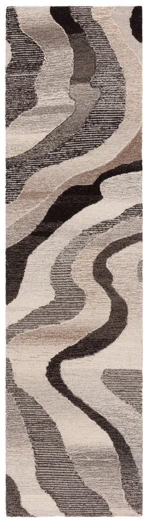 Safavieh Ebony Hand-tufted Runner Rug - Luxurious Wool Blend With Serene Organic Patterns For Elegant Spaces Grey ,Ivory 80% Wool % 20% Cotton Ebn529f-29