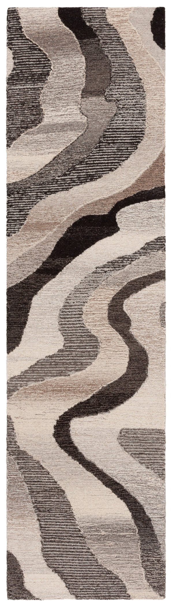 Safavieh Ebony Hand-tufted Runner Rug - Luxurious Wool Blend With Serene Organic Patterns For Elegant Spaces Grey ,Ivory 80% Wool % 20% Cotton Ebn529f-29