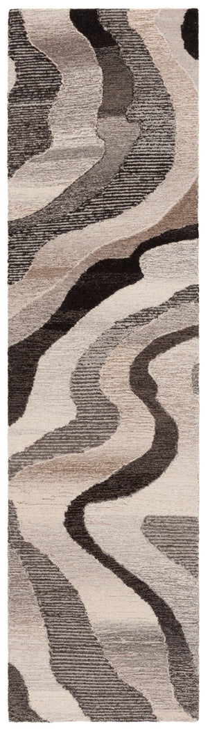 Safavieh Ebony Handcrafted Area Rug - Elegant Wool Blend With Organic Patterns For Luxurious Home Décor Grey ,Ivory 80% Wool % 20% Cotton Ebn529f-9