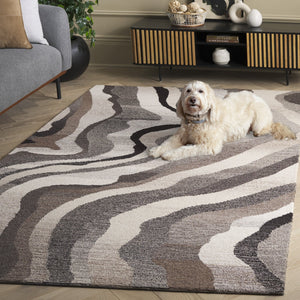 Safavieh Ebony Hand-tufted Runner Rug - Luxurious Wool Blend With Serene Organic Patterns For Elegant Spaces Grey ,Ivory 80% Wool % 20% Cotton Ebn529f-5