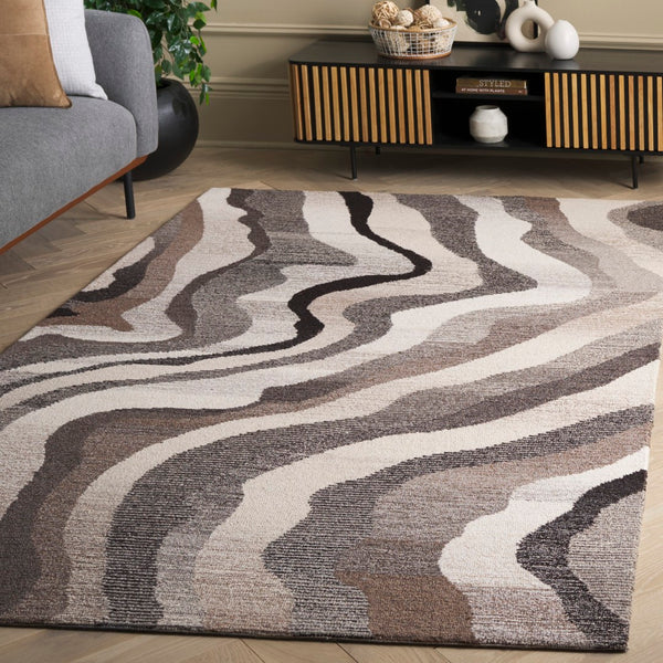 Safavieh Ebony Handcrafted Area Rug - Elegant Wool Blend With Organic Patterns For Luxurious Home Décor Grey ,Ivory 80% Wool % 20% Cotton Ebn529f-9