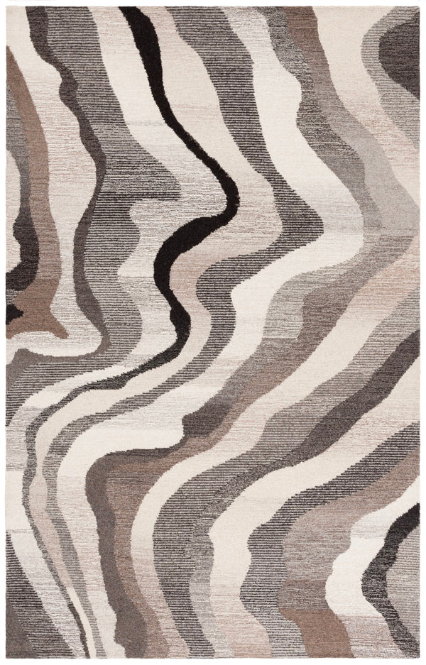 Safavieh Ebony Handcrafted Area Rug - Elegant Wool Blend With Organic Patterns For Luxurious Home Décor Grey ,Ivory 80% Wool % 20% Cotton Ebn529f-9