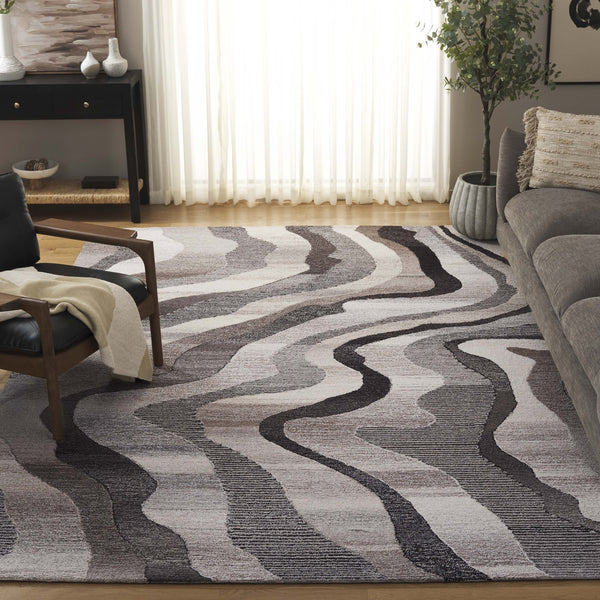 Safavieh Ebony Hand-tufted Runner Rug - Luxurious Wool Blend With Serene Organic Patterns For Elegant Spaces Grey ,Ivory 80% Wool % 20% Cotton Ebn529f-8