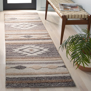 Safavieh Ebony Hand-tufted Runner Rug - Luxurious Wool Blend, Geometric Design For Elegant Home Décor Brown ,Grey 80% Wool % 20% Cotton Ebn530t-29