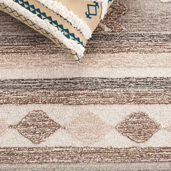 Safavieh Ebony Hand-tufted Runner Rug - Luxurious Wool Blend, Geometric Design For Elegant Home Décor Brown ,Grey 80% Wool % 20% Cotton Ebn530t-5