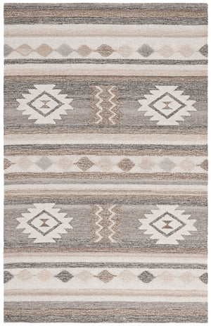 Safavieh Ebony Hand-tufted Runner Rug - Luxurious Wool Blend, Geometric Design For Elegant Home Décor Brown ,Grey 80% Wool % 20% Cotton Ebn530t-5