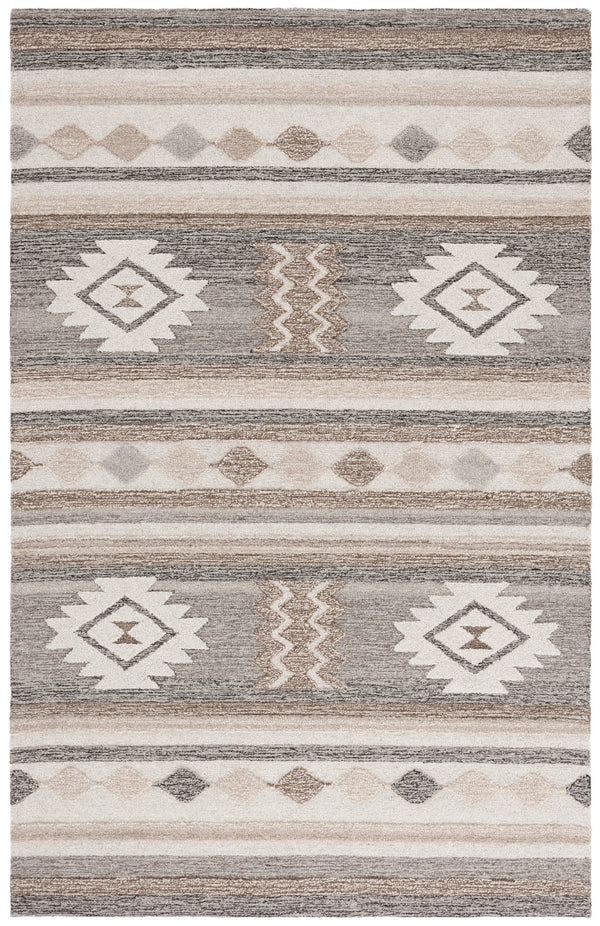 Safavieh Ebony Hand-tufted Runner Rug - Luxurious Wool Blend, Geometric Design For Elegant Home Décor Brown ,Grey 80% Wool % 20% Cotton Ebn530t-5