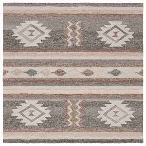 Safavieh Ebony Hand-tufted Runner Rug - Luxurious Wool Blend, Geometric Design For Elegant Home Décor Brown ,Grey 80% Wool % 20% Cotton Ebn530t-6sq