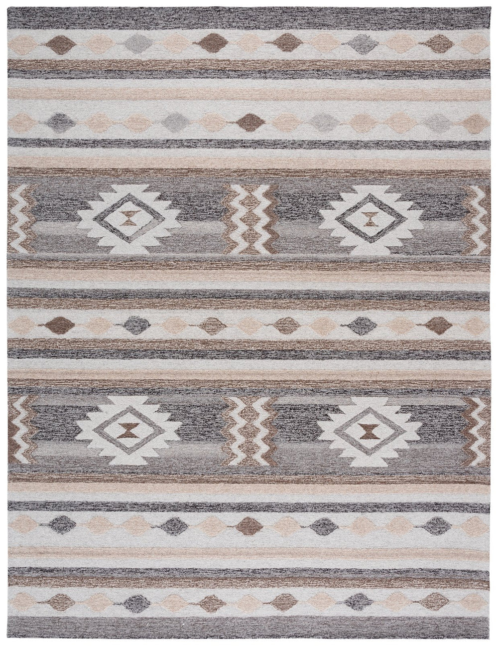 Safavieh Ebony Hand-tufted Runner Rug - Luxurious Wool Blend, Geometric Design For Elegant Home Décor Brown ,Grey 80% Wool % 20% Cotton Ebn530t-8